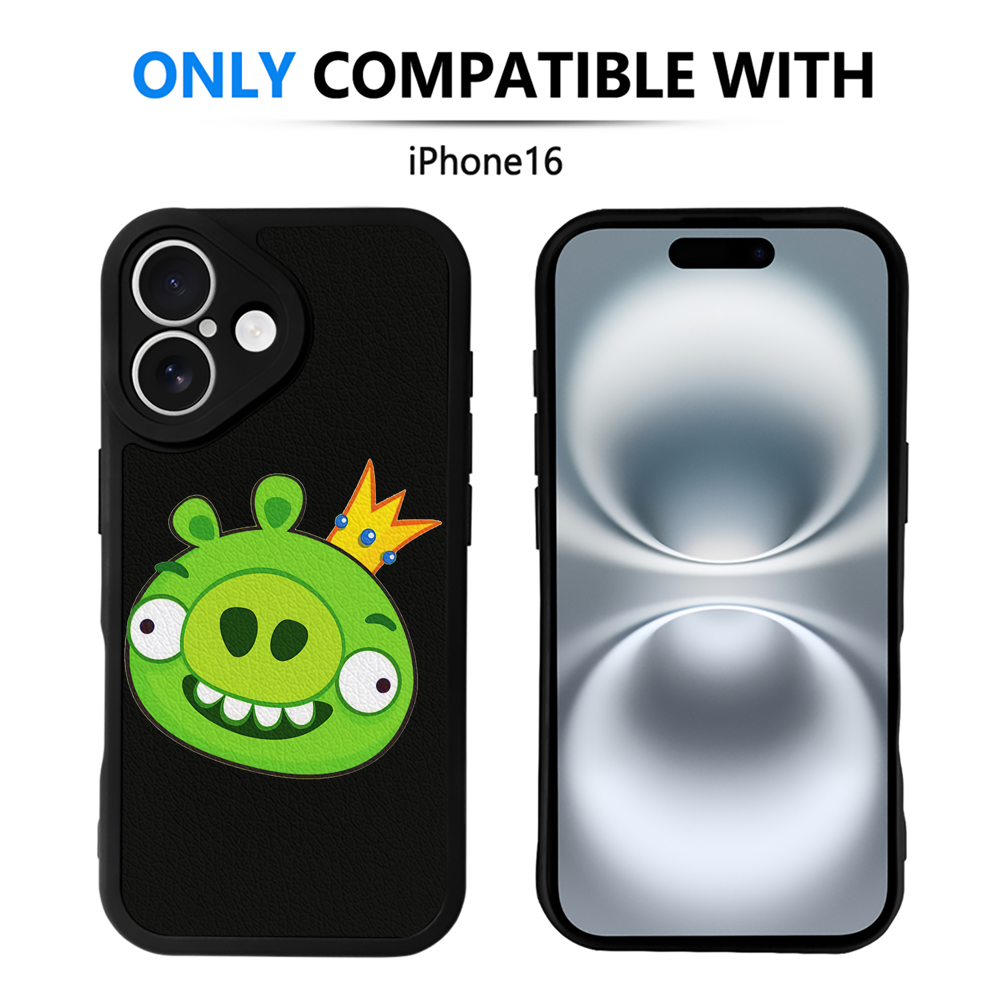 （画像用） Angry Birds アングリーバード 【iPhone 16シリーズ対応】シリコンスマホケース（レザー調） 材質：シリコン